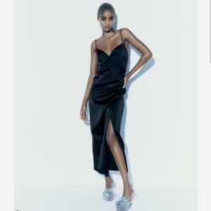 Zara Satin effect midi dress (S)BNWT